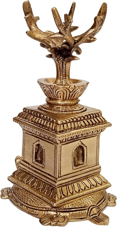 Saligram Plant in Pure Brass for Home Temple