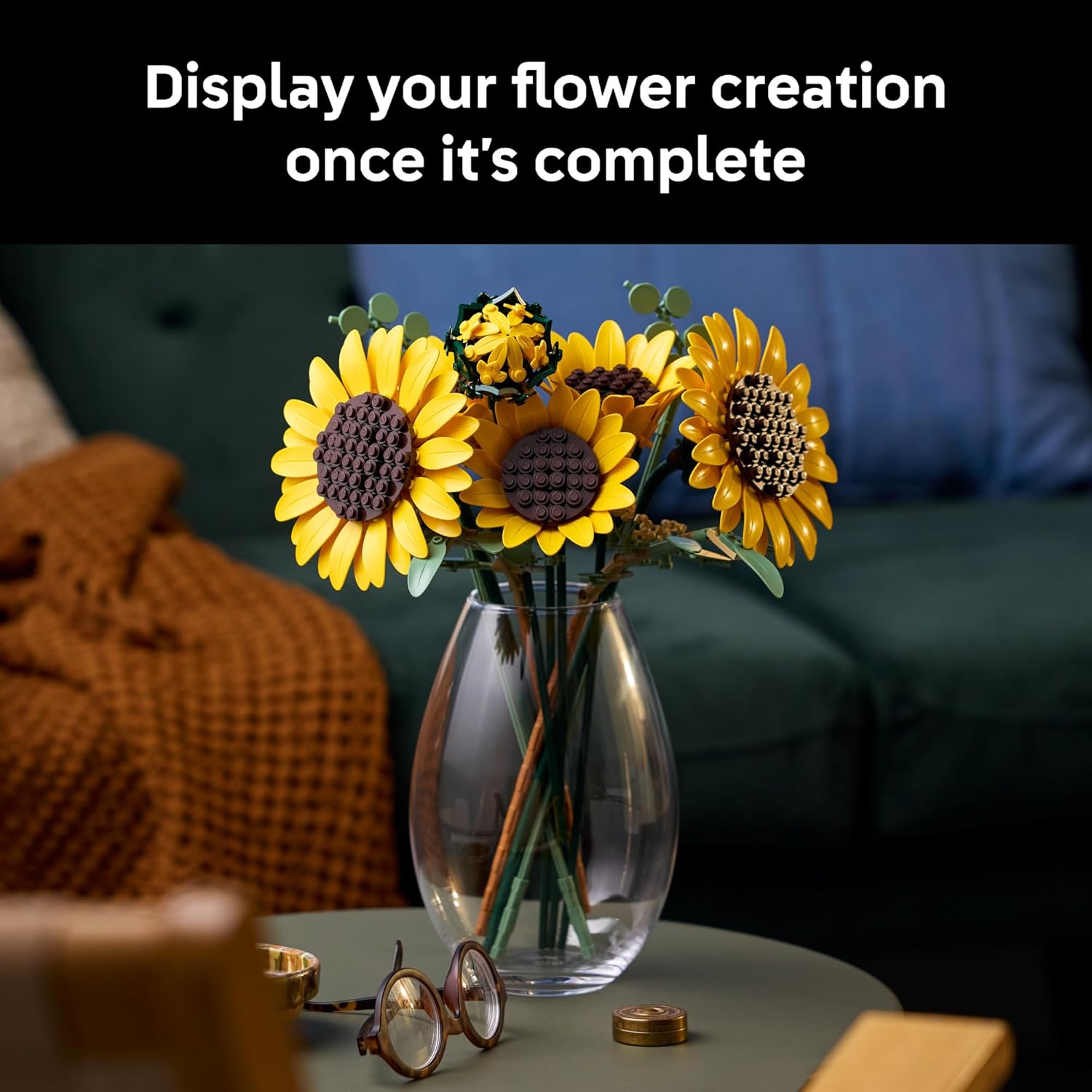 Toy Galaxy Botanicals Sunflower Bouquet Building Set for Adults