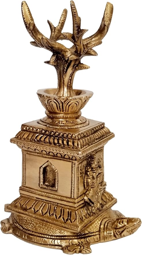 Saligram Plant in Pure Brass for Home Temple