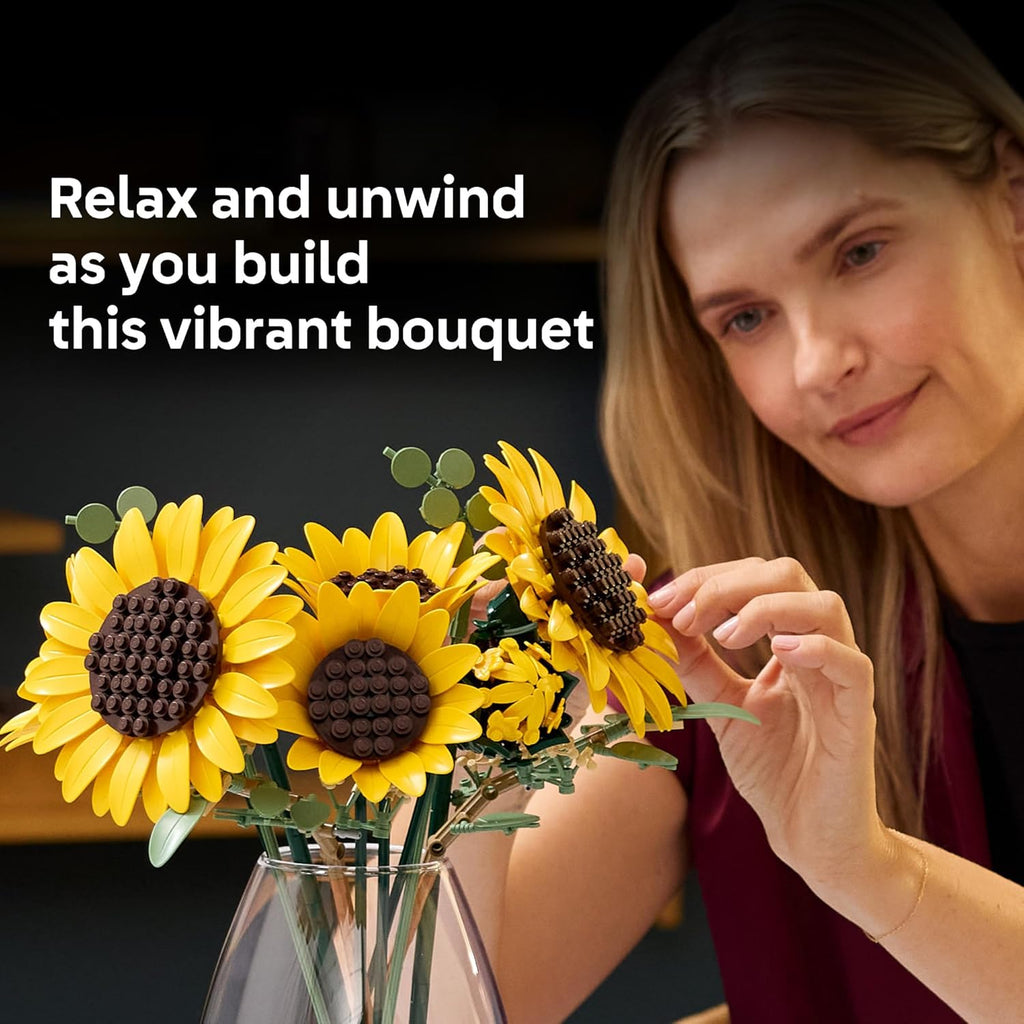 Toy Galaxy Botanicals Sunflower Bouquet Building Set for Adults