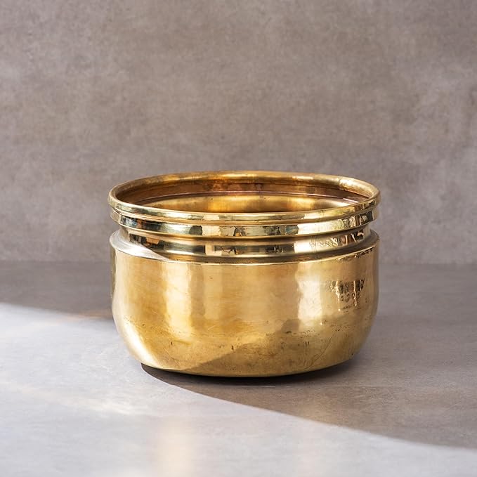 Brass Planter Pot - Handcrafted Decorative Indoor Plant Holder