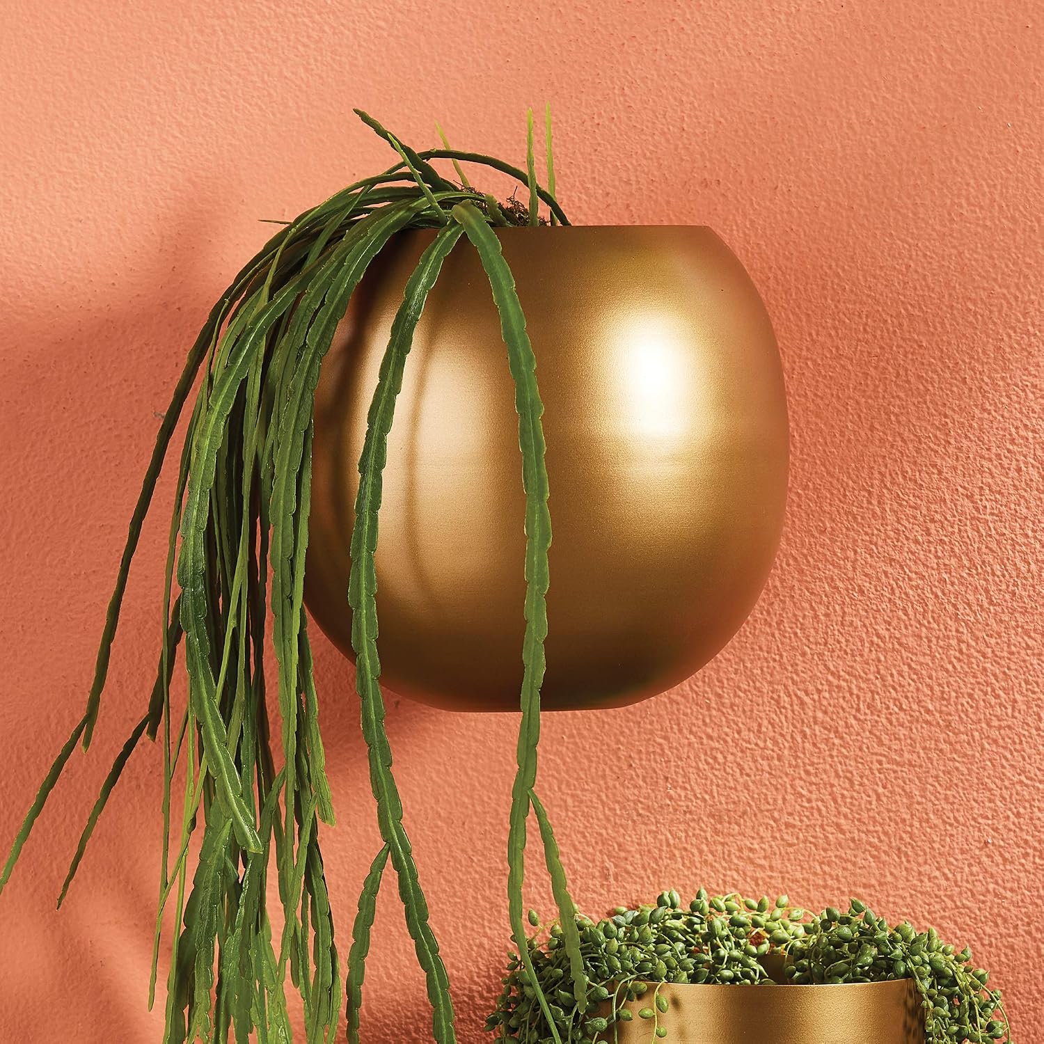 Modern Minimalist Gold Sphere Metal Wall Planter