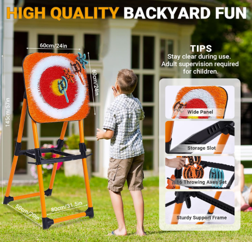 Toy Galaxy Axe Throwing Game Bristle Target