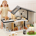 Toy Galaxy Wooden Dollhouse, Modern Doll House Toy