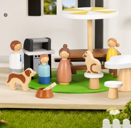 Toy Galaxy Wooden Dollhouse, Modern Doll House Toy